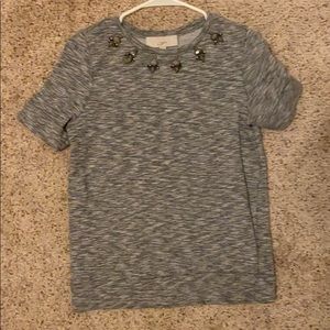 soft grey thick ann taylor shirt